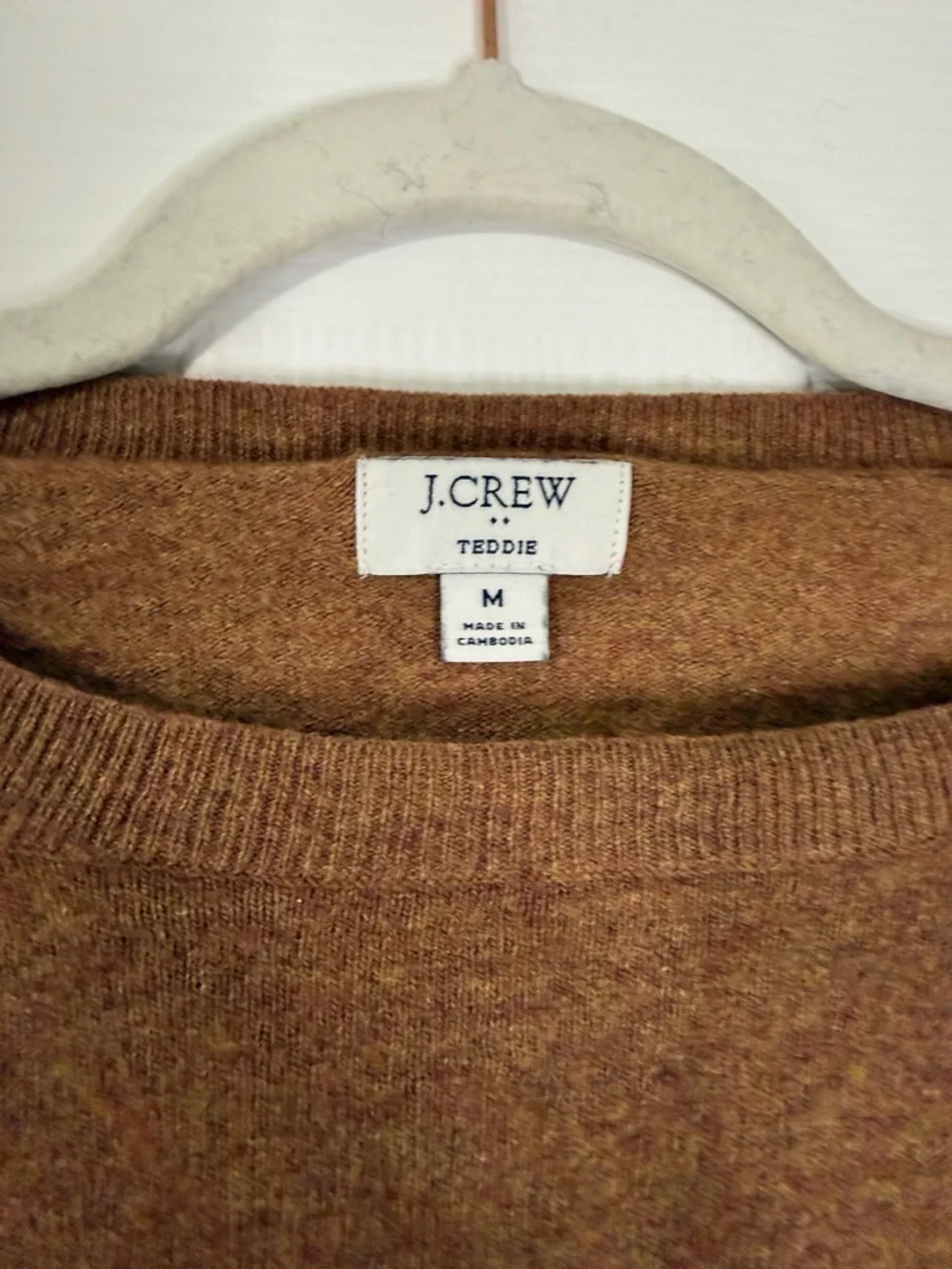 J. Crew Wool Blend‎ Brown Teddie Crewneck Sweater